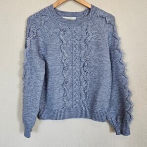 Sundance Flat White Jenni Sweater Blue Women's Size X-Small Casual Fall Cottage